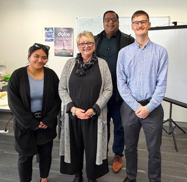 Sue with her team