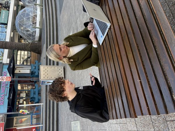 Logan and Casey at Moseley Square