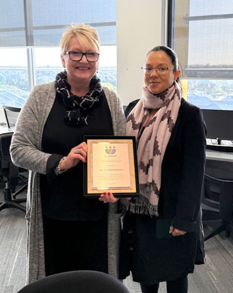 Sue with Employment Region Manager, Bea